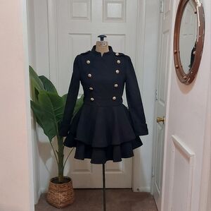 Elegant Black Double-Breasted Women's Shirt/Coat